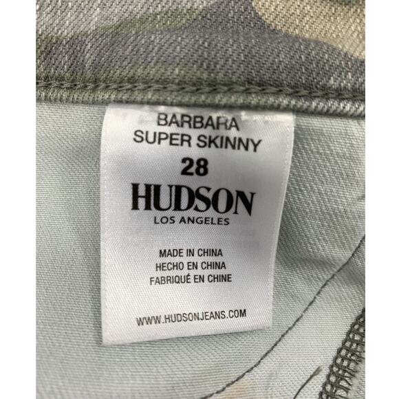 Hudson Camo Jeans Womens 28 Barbara Super Skinny Raw Hem Military Style - Picture 4 of 10